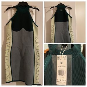 adidas Original Ivy Park Knit Logo Dress NWT Green Medium GR149 IVP KN LGO DRS